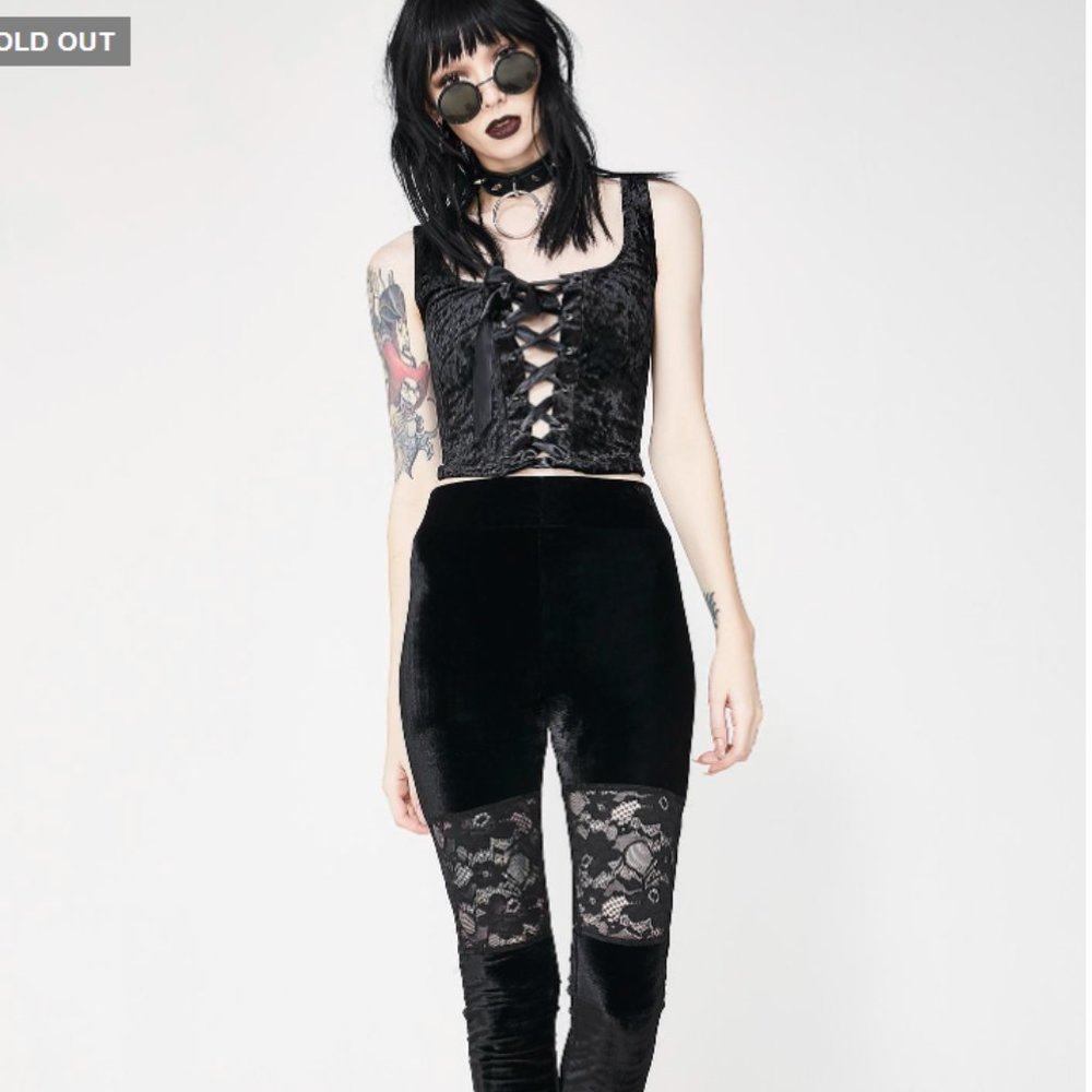 KILLSTAR VELVET LEGGINGS XS - NEW